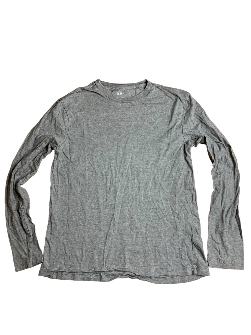 H&M Gray Striped Long Sleeve Tee Shirt - Women's Size Small - Regular Fit